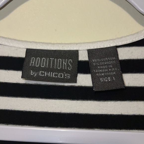 Women’s Additions Chico’s size 1 striped tee shirt top medium - Picture 3 of 4